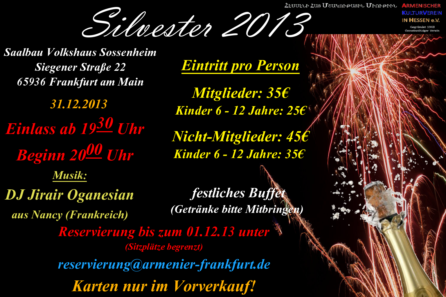 Silvester 13 Armenischer Kulturverein In Hessen E V